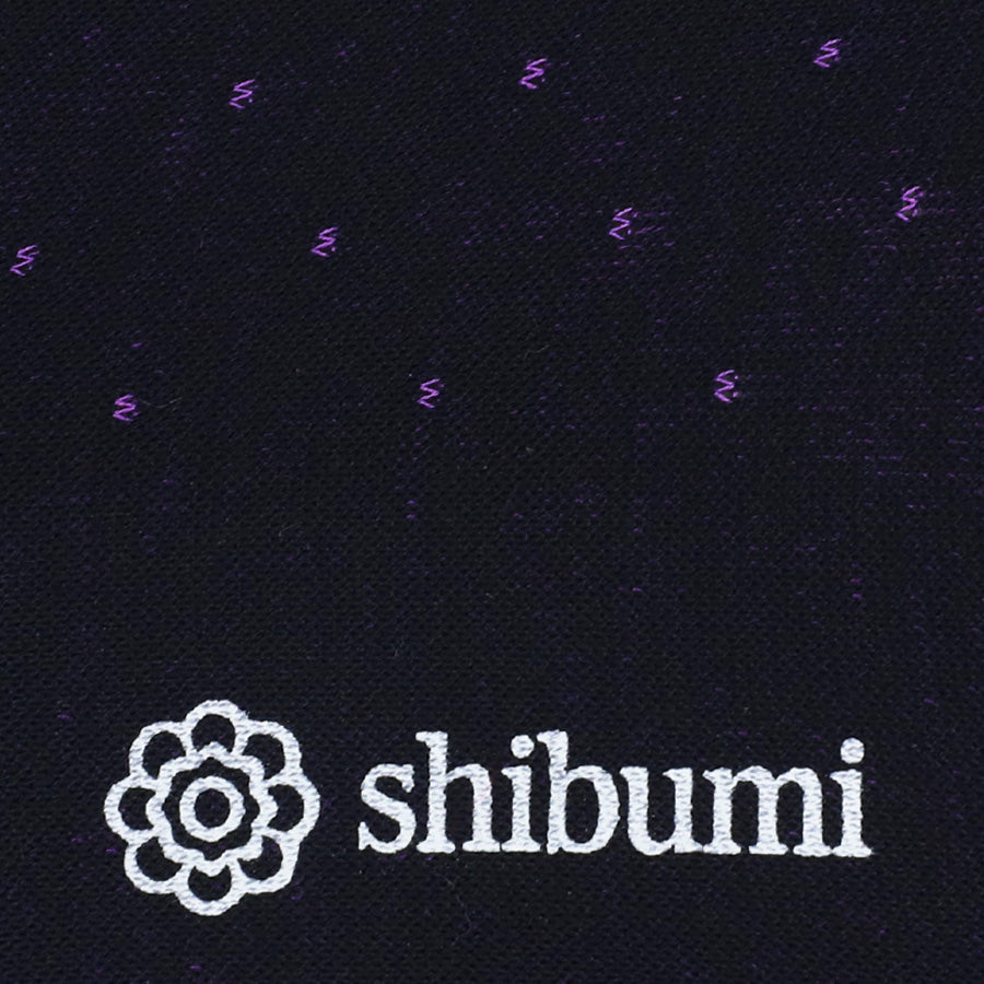 Knee Socks - Dots - Navy / Eggplant - Pure Cotton