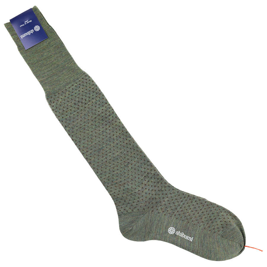 Knee Socks - Birdseye - Olive Mottled - Wool Knee Socks - Birdseye - Olive Mottled - Wool