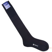 Knee Socks - Shadow Stripes - Navy / Burgundy - Wool