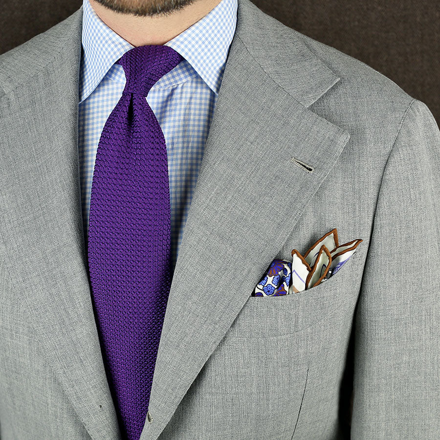 Grenadine / Garza Grossa Tie - Purple - Hand-Rolled