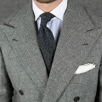 Crunchy Silk Knit Tie - Charcoal Mottled