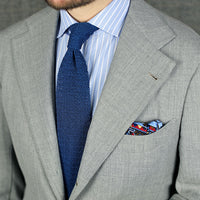 Crunchy Silk Knit Tie - Light Navy