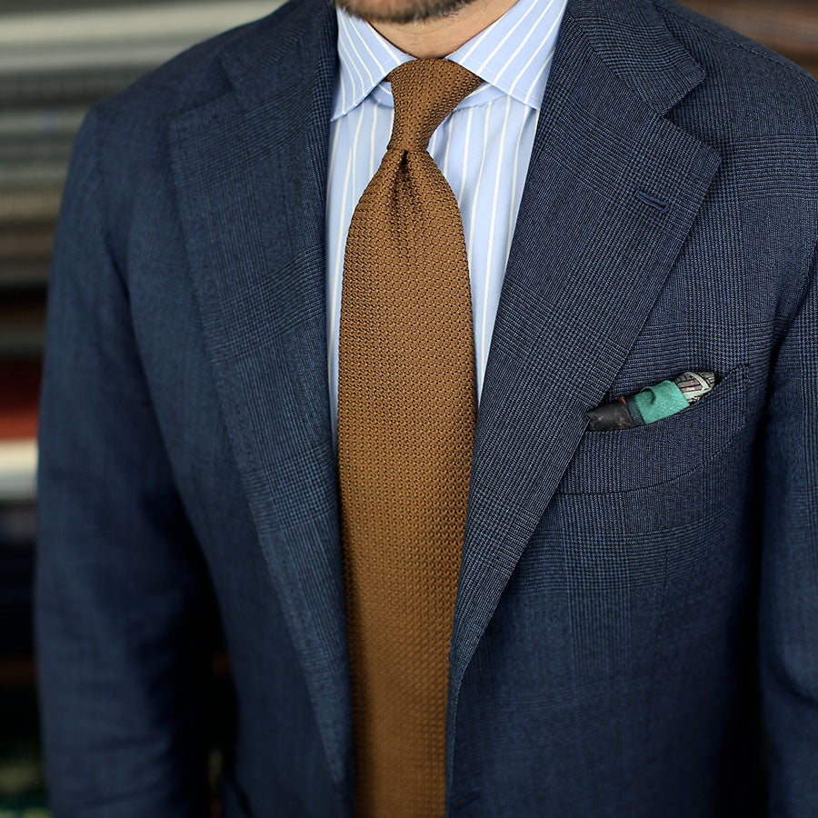 Grenadine / Garza Grossa Tie - Oatmeal - Hand-Rolled