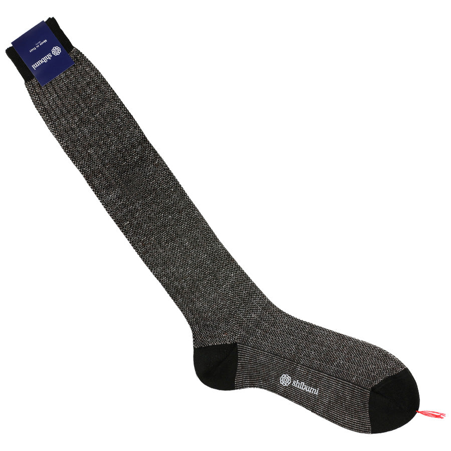 Knee Socks - Birdseye - Espresso - Cotton/Linen