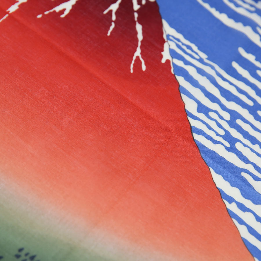 Ukiyo-e Cotton Handkerchief - Red