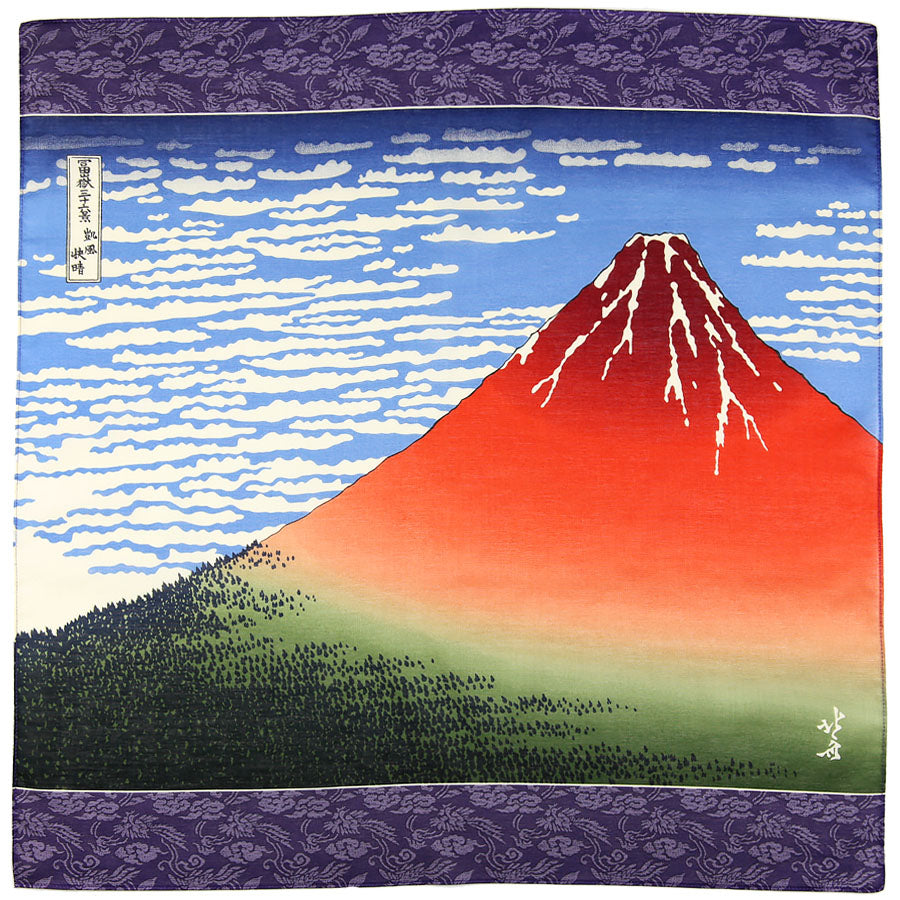 Ukiyo-e Cotton Handkerchief - Purple