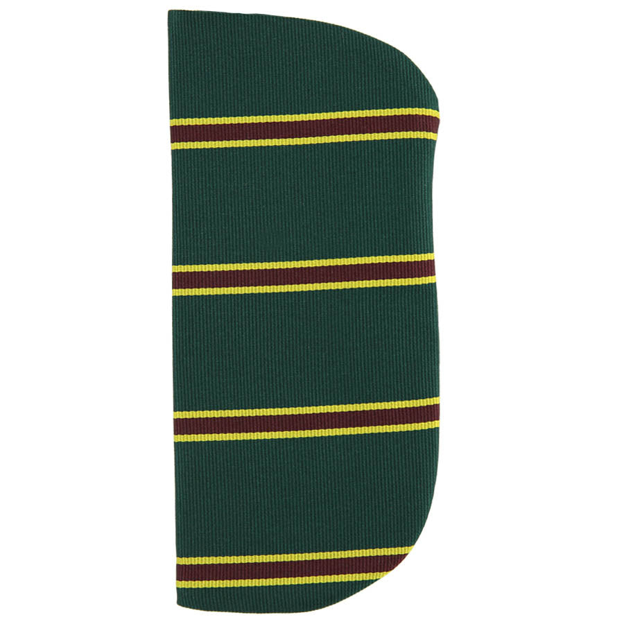 Repp Stripe Silk Glasses Case - Forest Green