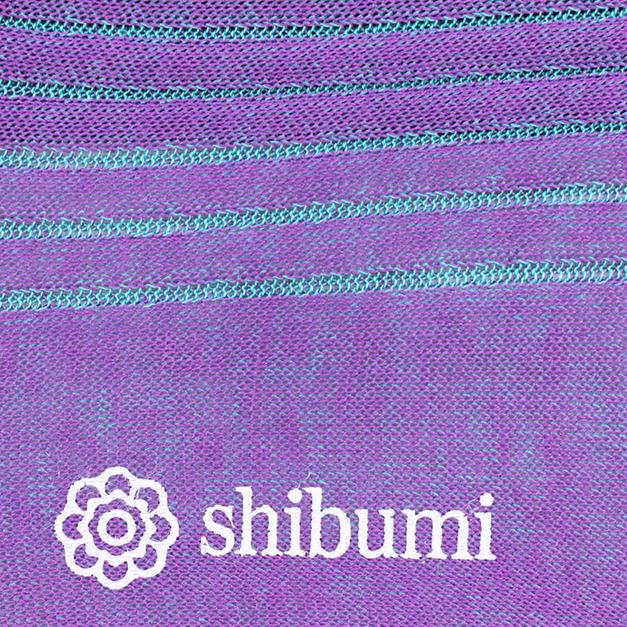 Knee Socks - Shadow Stripes - Purple / Sky - Pure Cotton