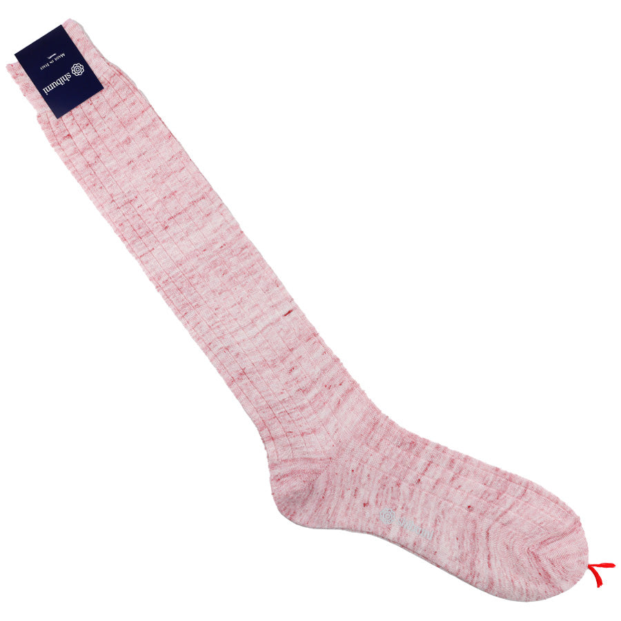 Knee Socks - Ribbed - Peach - Linen