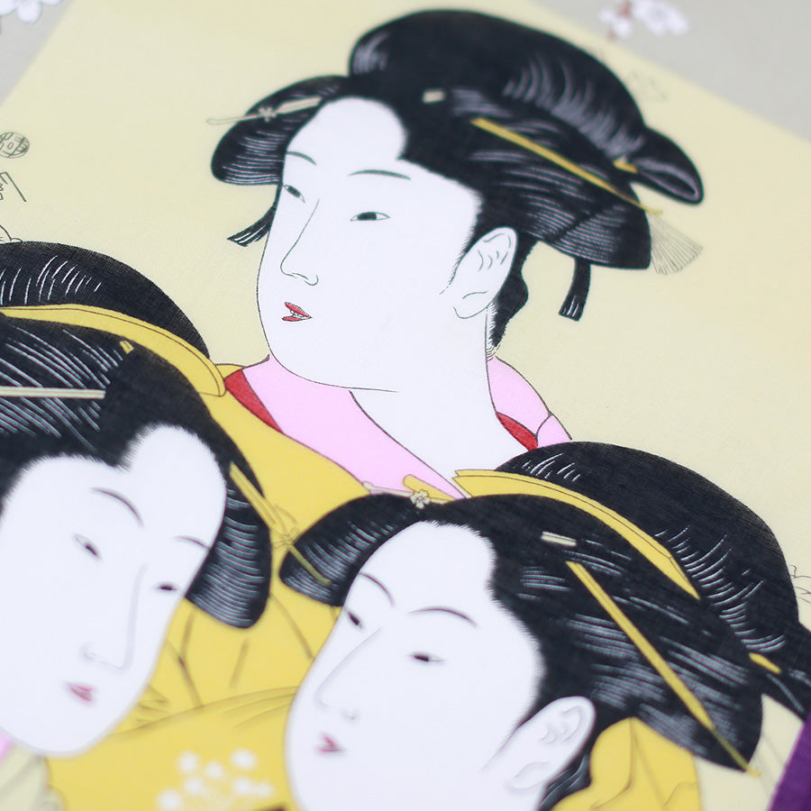 Ukiyo-e Cotton Handkerchief - Purple