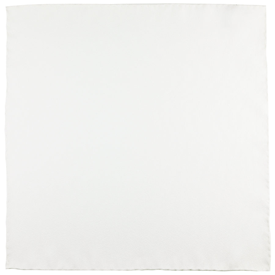 Vintage Kimono Silk Pocket Square - White - Hand-Rolled