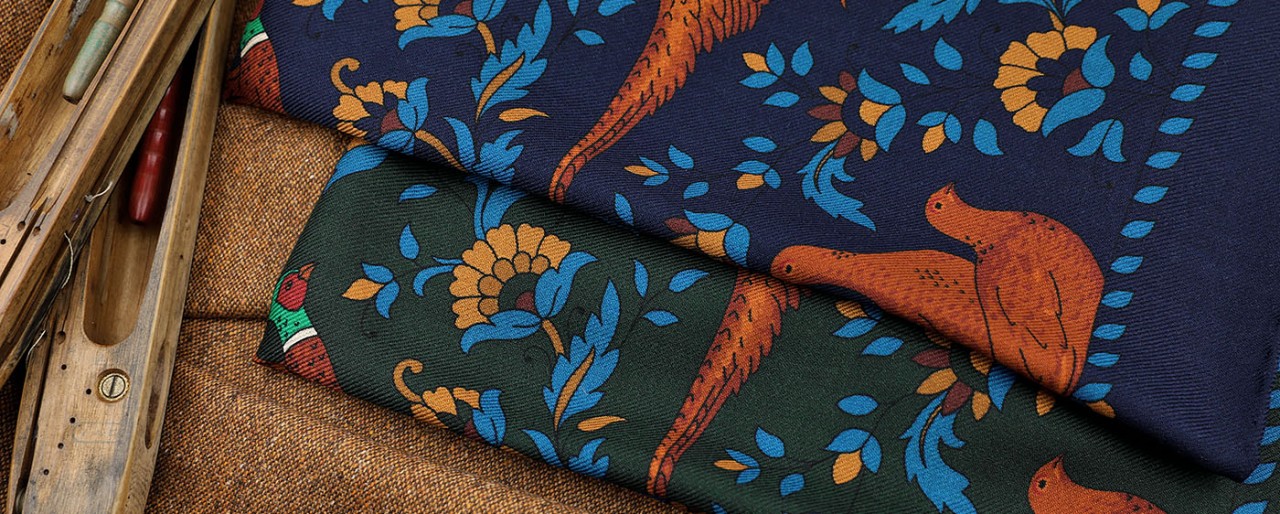 Colorful neckerchiefs - printed and handrolled in England