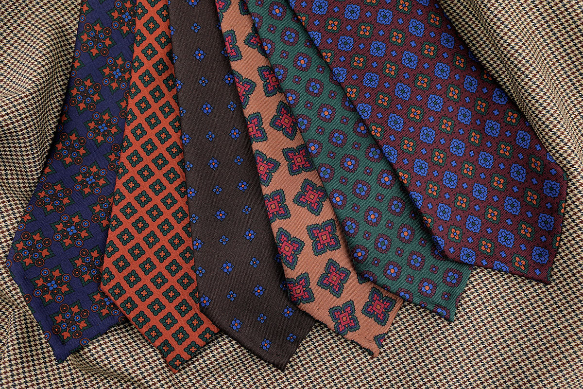 Ancient madder silk ties - exceptional designs and colors