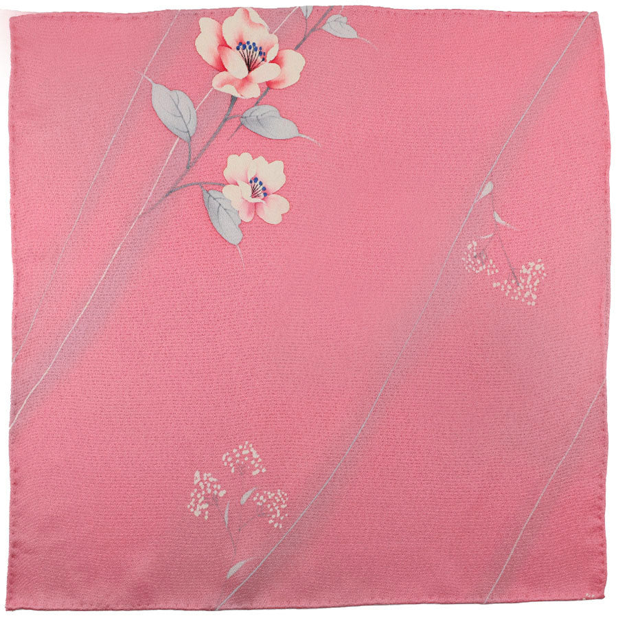 Vintage Kimono Silk Pocket Square - Pink