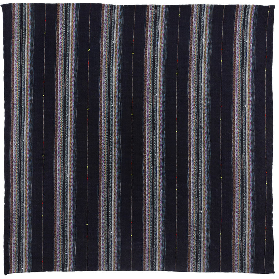 Vintage Kimono Silk Pocket Square - Navy