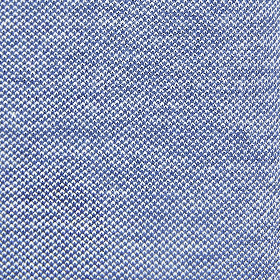Long Sleeved Polo Shirt - Wide Spread - Blue Birdseye - Regular Fit