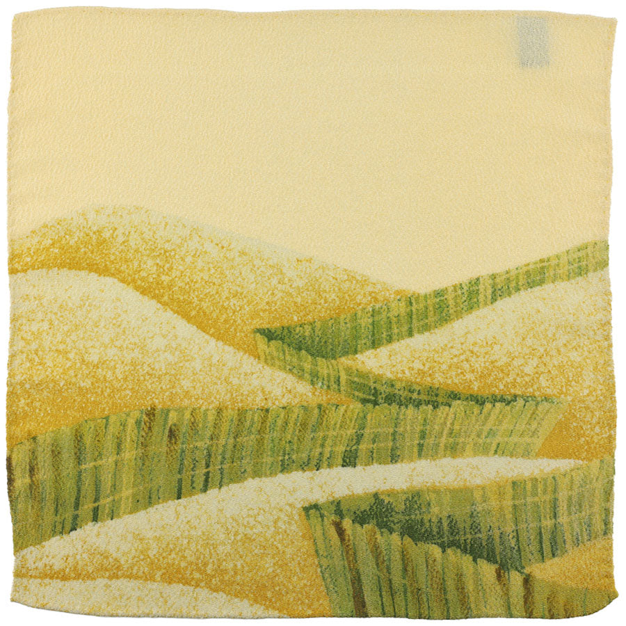 Vintage Kimono Silk Pocket Square - Yellow II