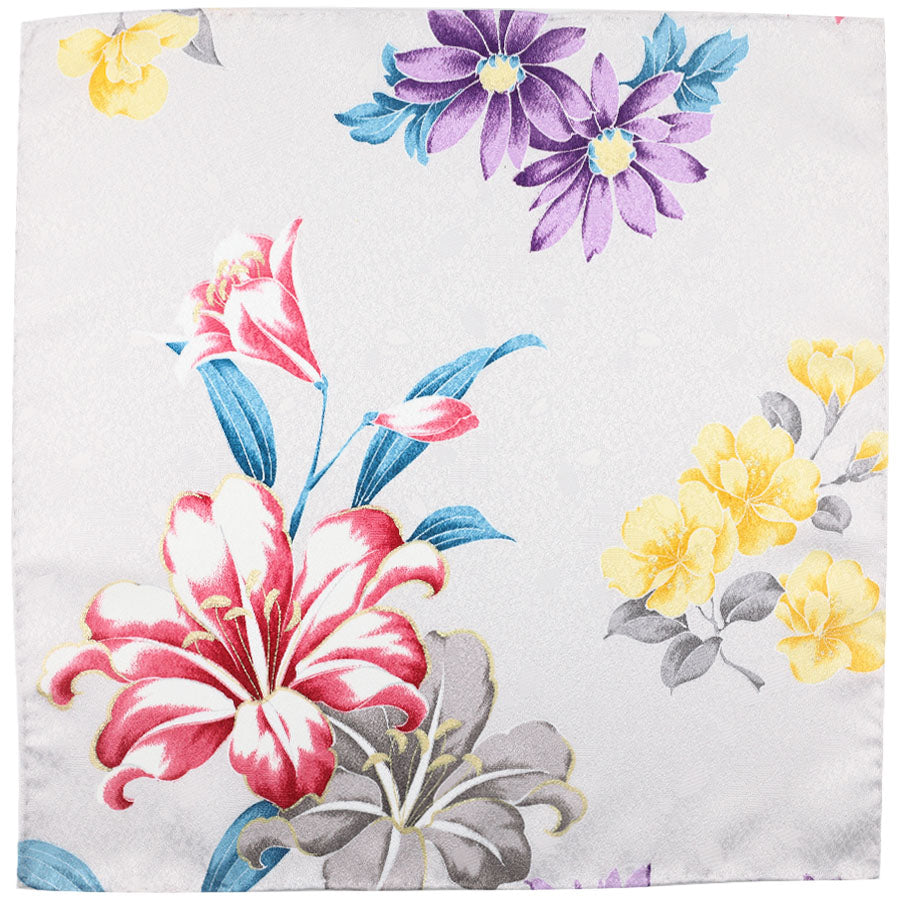 Vintage Kimono Silk Pocket Square - Light Lavender