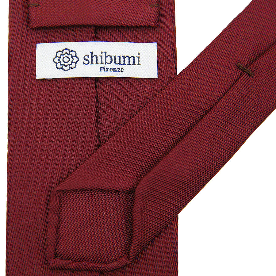 50oz Plain Dyed Silk Tie - Cherry - Hand-Rolled