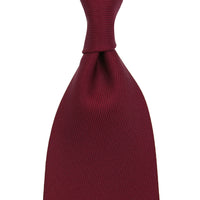 50oz Plain Dyed Silk Tie - Burgundy - Hand-Rolled