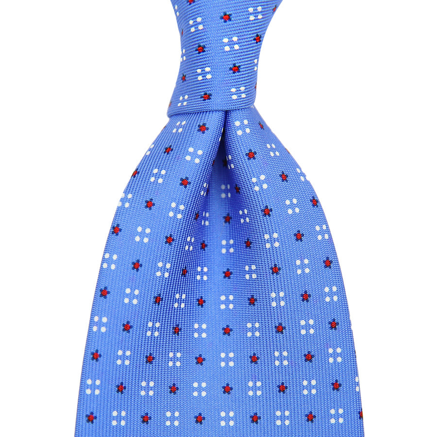 Floral Printed Bespoke Silk Tie - Sky Blue III