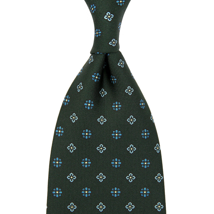 Anniversary Collection - Floral Printed Silk Tie - Madder Green