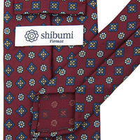 Anniversary Collection - Floral Printed Silk Tie - Burgundy