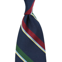 Bespoke Repp Stripe Silk Tie - Navy