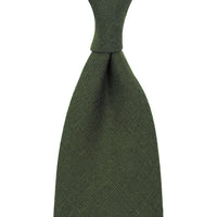 Japanese Ramie Tie - Dark Olive - Hand-Rolled
