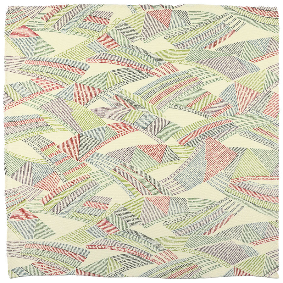Vintage Kimono Silk Pocket Square - Cream