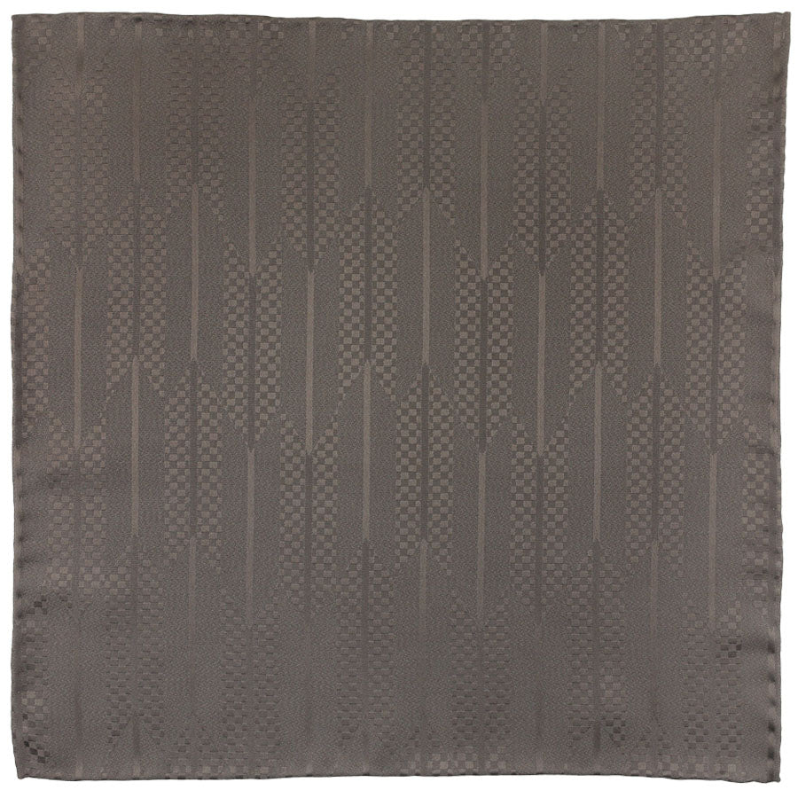 Vintage Kimono Silk Pocket Square - Coffee
