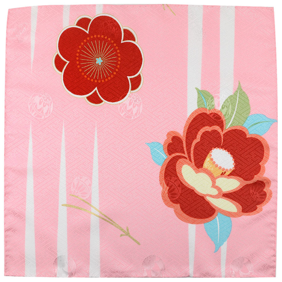 Vintage Kimono Silk Pocket Square - Pink