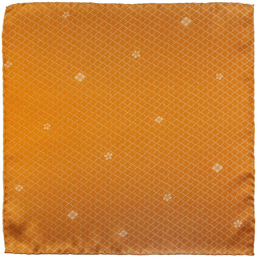 Vintage Kimono Silk Pocket Square - Cinnamon