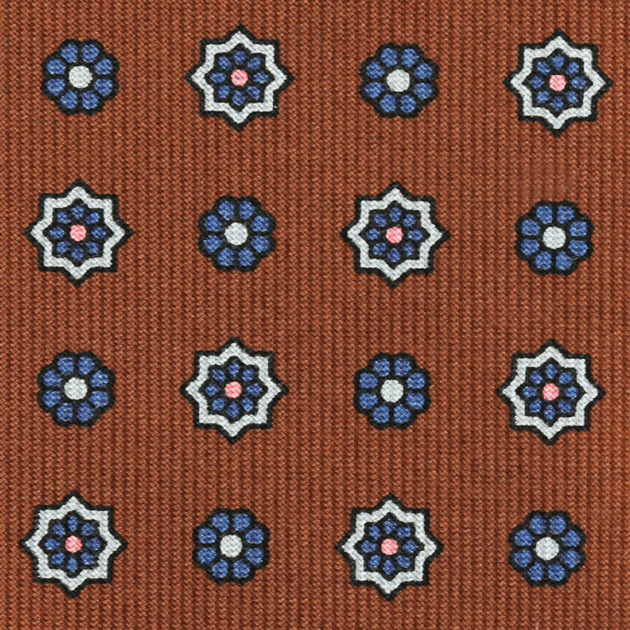 Floral Printed Bespoke Silk Tie - Beech