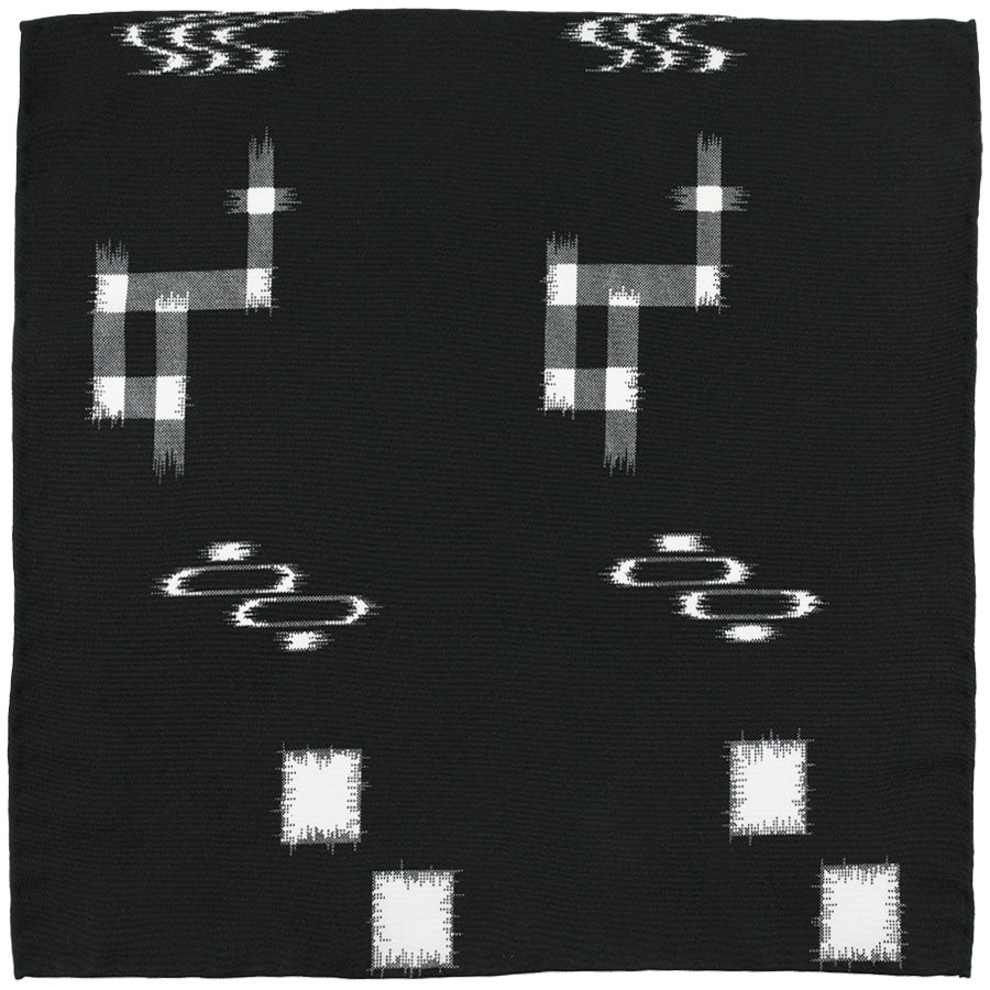 Vintage Kimono Silk Pocket Square - Graphite