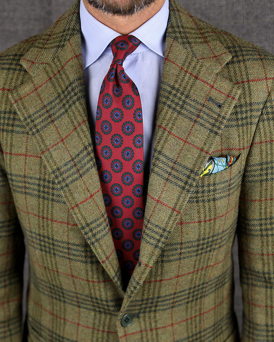 Ancient Madder Silk Tie - Cherry - Hand-Rolled