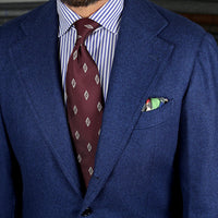 Poplin Semi Spread Shirt - White / Blue - Pencil Stripe