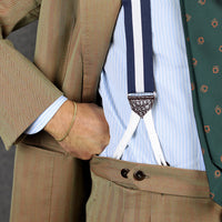 Barathea Braces - Navy / White I