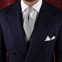 Grenadine / Garza Fina Tie - Silver - Self-Tipped