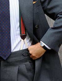 Barathea Braces - Forest Green / Rust