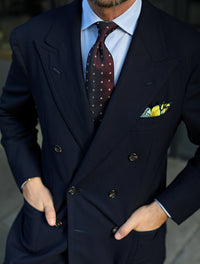 Geometrical Jacquard Silk Tie - Burgundy - Hand-Rolled