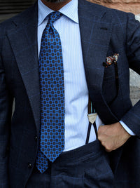 Ancient Madder Silk Tie - Mader Blue - Hand-Rolled