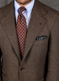 Ancient Madder Silk Tie - Terracotta - Hand-Rolled