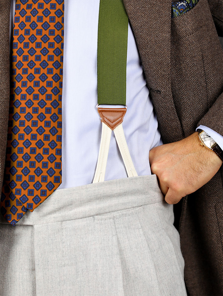 Barathea Braces - Olive