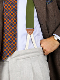 Barathea Braces - Olive