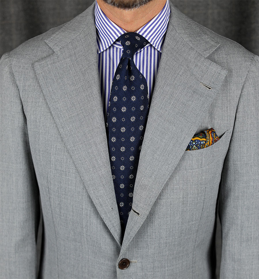 Paisley Motif Wool / Silk Pocket Square - Multicolor II - 40x40cm