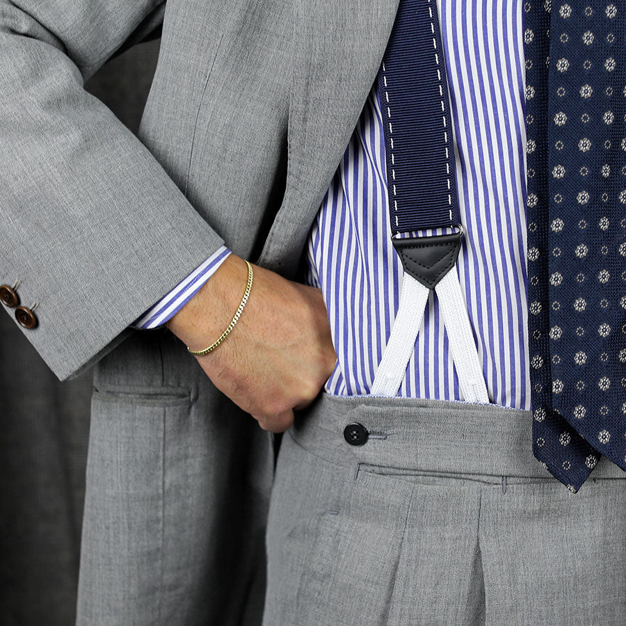 Barathea Braces - Navy Stitch