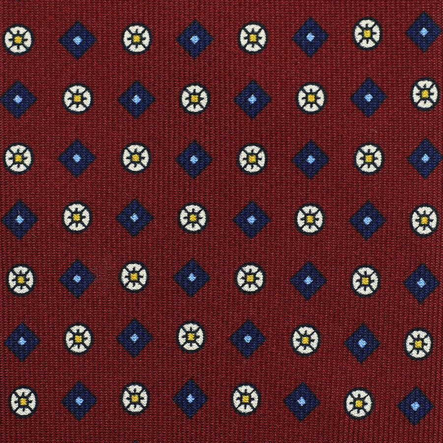 Floral Printed Silk Bespoke Tie - Cherry