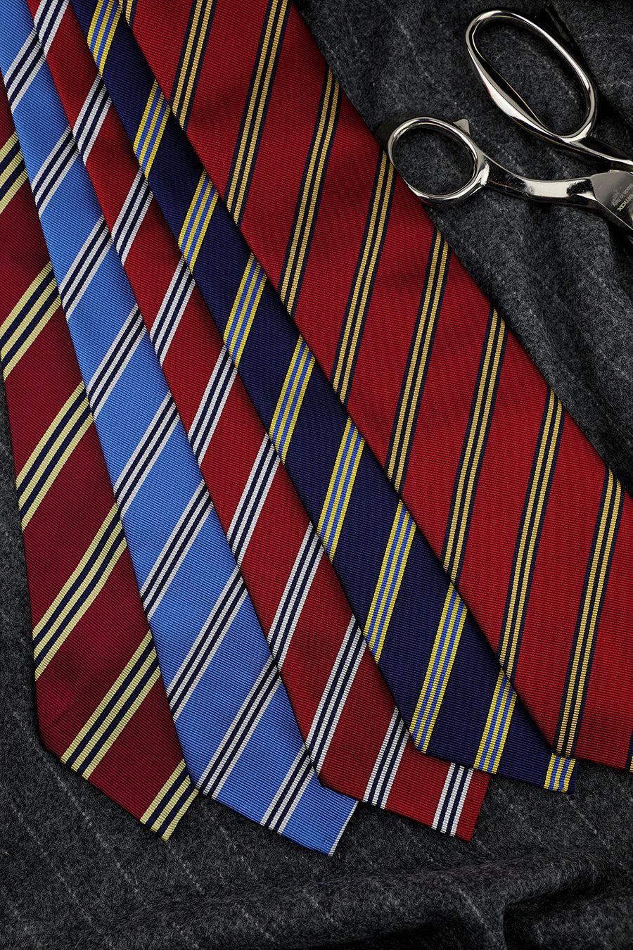 Bespoke Repp Stripe Silk Tie - Navy