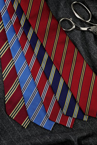 Bespoke Repp Stripe Silk Tie - Navy